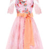 Midi Dirndl 65 cm rosa apricot Elfenparadies 012135 ~ 32