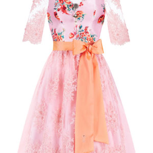 Midi Dirndl 65 cm rosa apricot Elfenparadies 012135 ~ 32