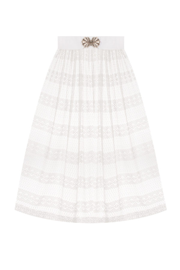 Dirndlschürze midi 65 cm creme Häkelspitze 010442 ~ L