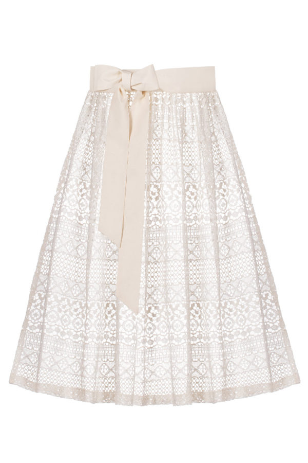 Dirndlschürze mini 60cm creme Häkelspitze 006536 ~ L