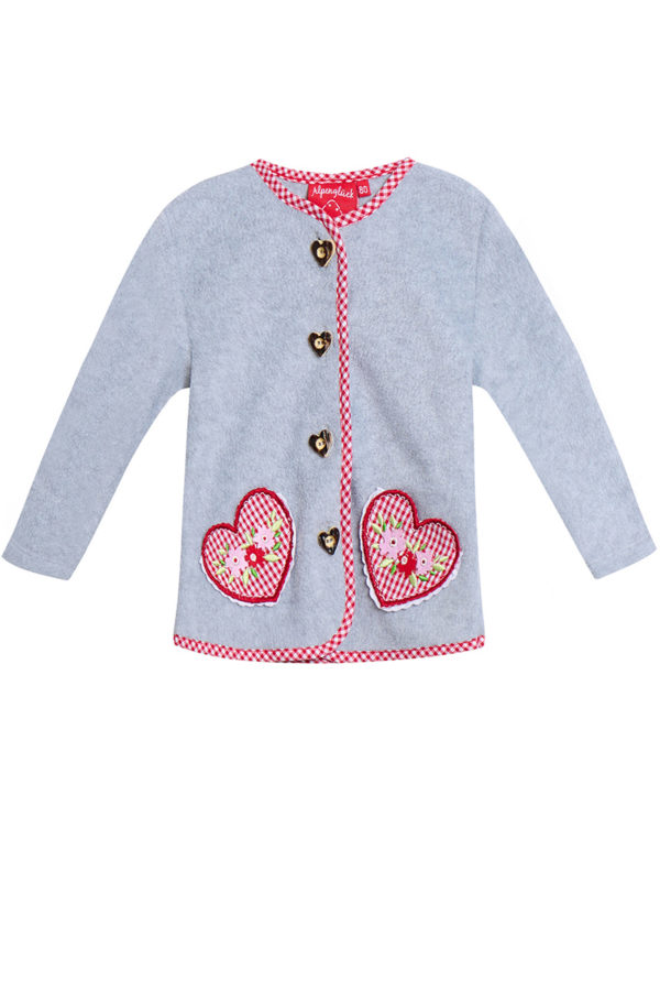 Kinder Trachtenjacke hellgrau rot 011405 ~ 104