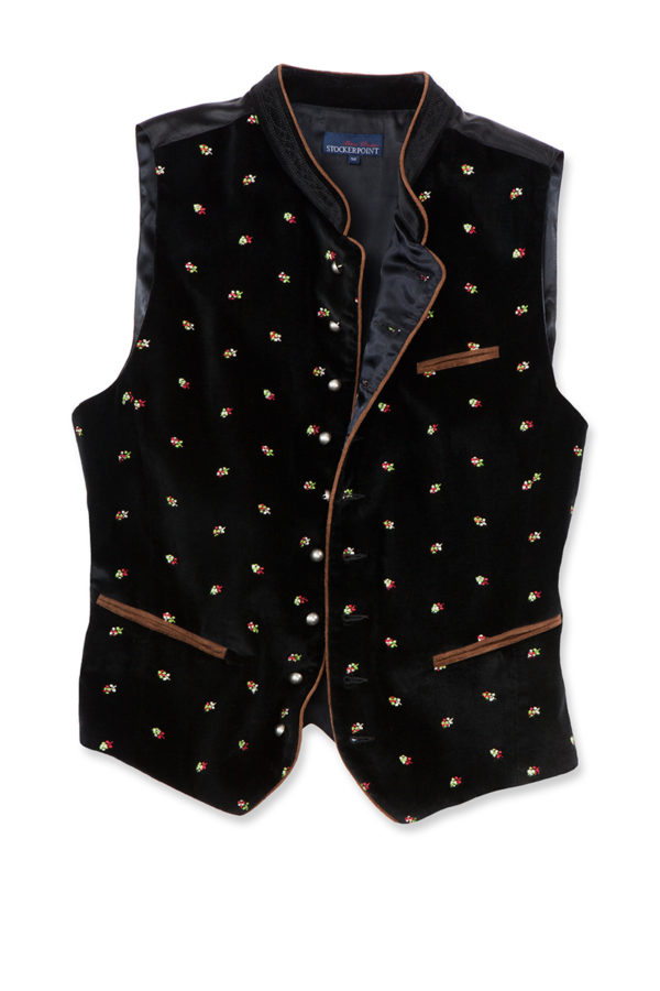 Trachtenweste schwarz mit Stickerei Calzado 114183 ~ 44