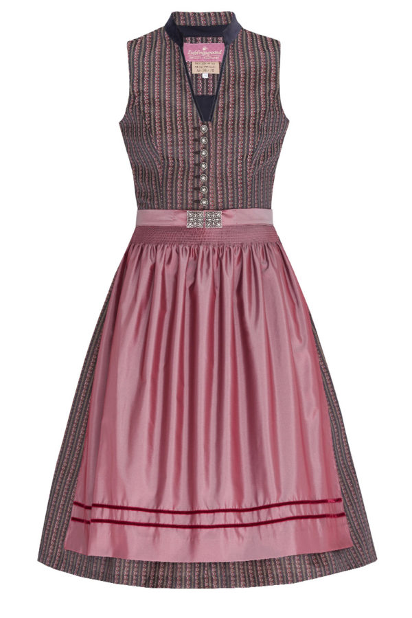 Midi Dirndl 65cm anthrazit altrosa Clara 006395 - limitiert ~ 32