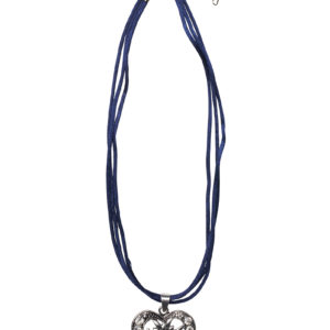 Collier mit Herzanhänger 000156 ~ dunkelblau