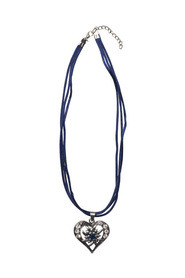 Collier mit Herzanhänger 000156 ~ dunkelblau