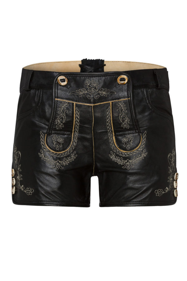 Damen Lederhose kurz schwarz Janka 005468 ~ 32