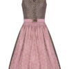 Midi Dirndl 65cm braun gemustert altrosa Nadia 005610 ~ 40