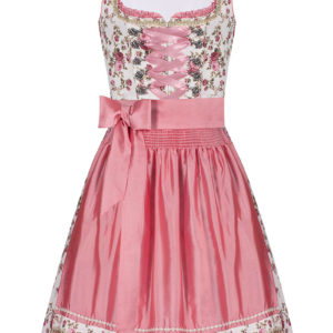 Mini Dirndl 55cm creme geblümt rosa Linda 006923 ~ 30