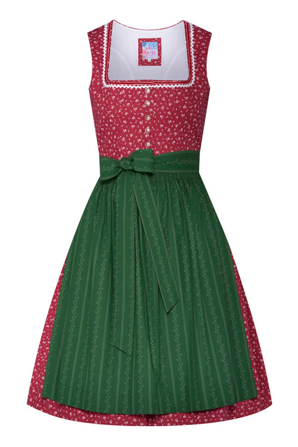 Mini Dirndl 60 cm rot grün Laureen 009197 ~ 34