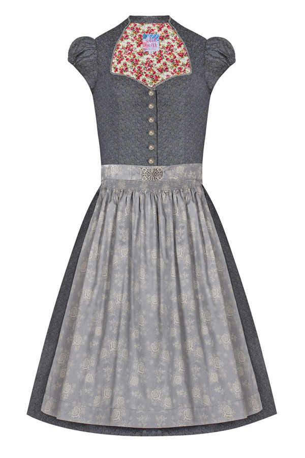 Mini Dirndl 60cm anthrazit grau Ricarda 004686 ~ 44
