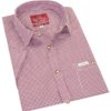 Trachtenhemd kurzarm dunkelrot kariert Andy 010270 ~ 3XL