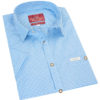 Trachtenhemd kurzarm hellblau kariert Andy 010272 ~ 3XL