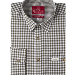 Trachtenhemd langarm schilfgrün kariert Robby 005116 ~ 3XL