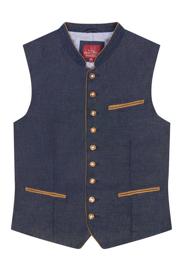 Trachtenweste marineblau Leinen Kent 007715 ~ 46