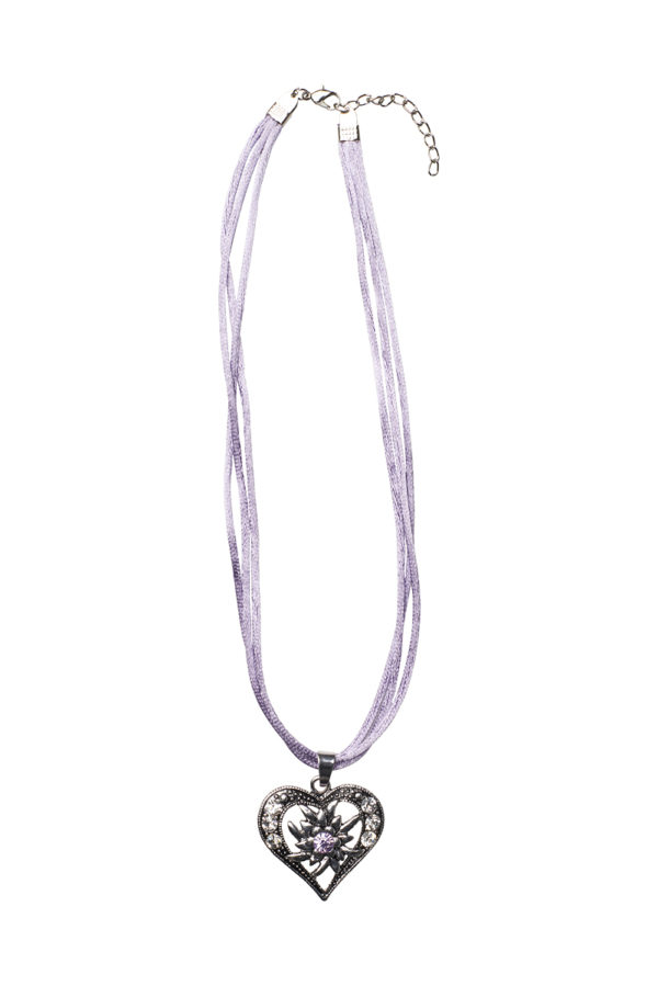 Collier mit Herzanhänger 000156 ~ flieder