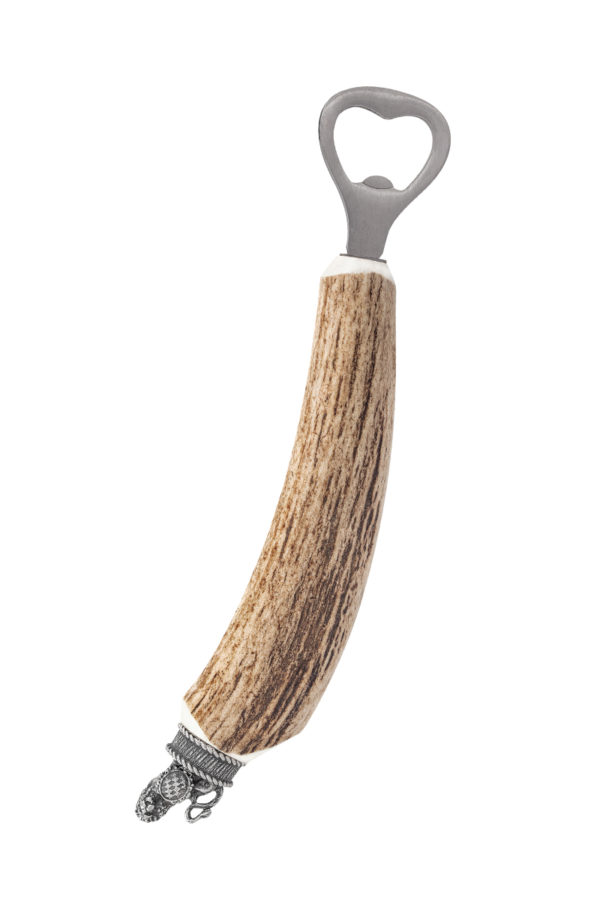 Flaschenöffner Hirschhorn mit Löwenfigur 014020 ~ braun