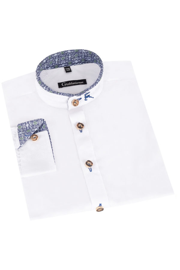Kinder Trachtenhemd langarm weiß blau Maxi 014299 ~ 104