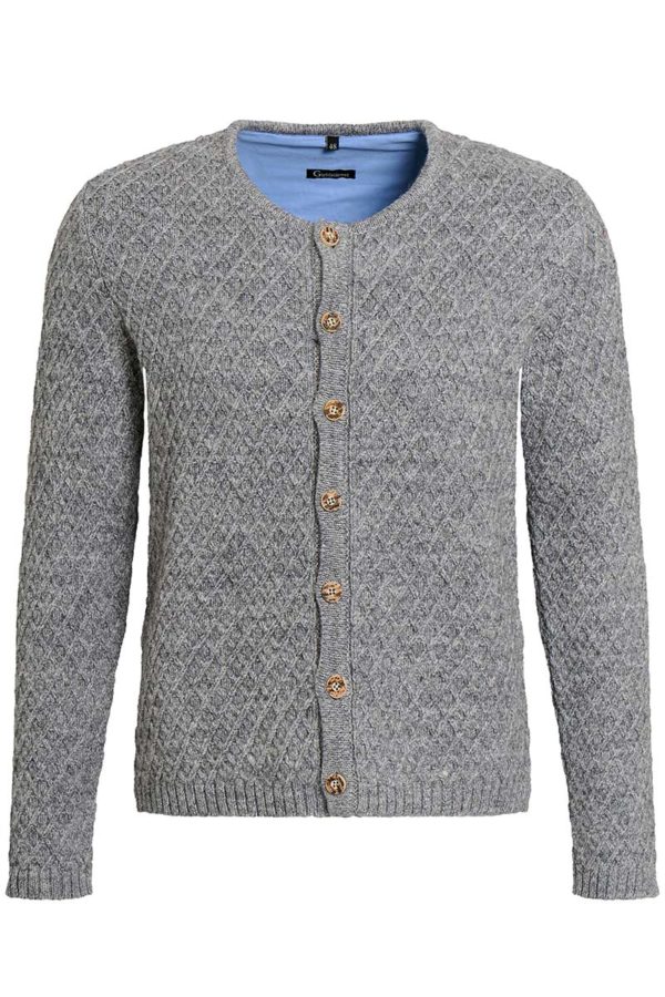 Trachten Strickjacke grau Xaver 012179 ~ 44