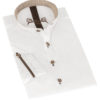 Trachtenhemd langarm weiß braun Michael 014764 - slim fit ~ 36
