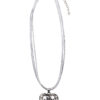 Collier mit Herzanhänger 000156 ~ grau