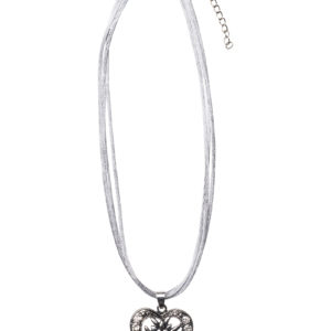 Collier mit Herzanhänger 000156 ~ grau