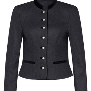 Damen Lodenjacke anthrazit schwarz mit Samtkragen Ebbs 004841 ~ 46