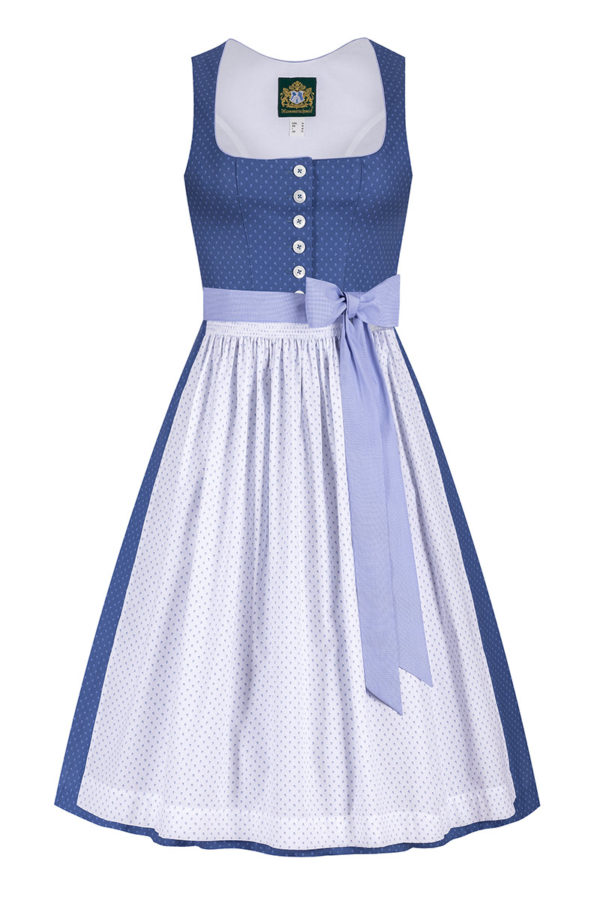 Midi Dirndl 70 cm blau weiß Pillersee 010528 ~ 32