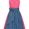 Mini Dirndl 60cm pink blau gemustert Maschsee 008028 ~ 36