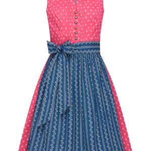 Mini Dirndl 60cm pink blau gemustert Maschsee 008028 ~ 36