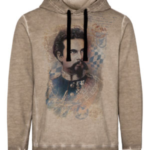 Trachten Sweatshirt mit Kapuze taupe Renzo 009404 ~ S
