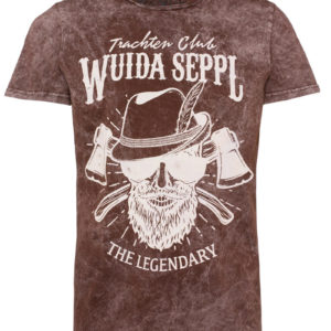Trachtenshirt kurzarm braun Wuida Seppl 006571 ~ S