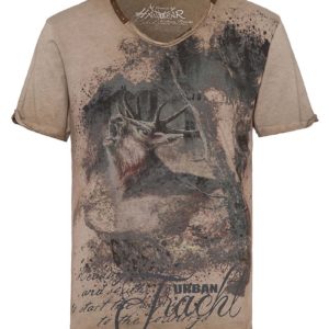 Trachtenshirt kurzarm hellbraun 'Urban Tracht' Bryce 003792 ~ S