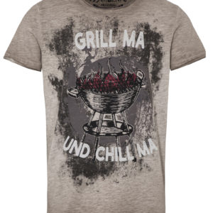 Trachtenshirt taupe Grill ma und Chill ma 012940 ~ M