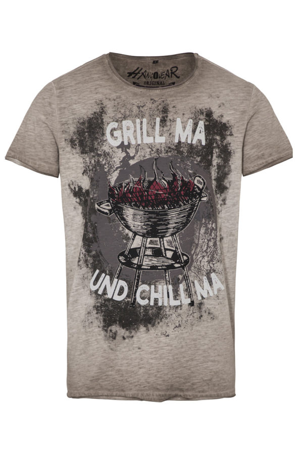 Trachtenshirt taupe Grill ma und Chill ma 012940 ~ M