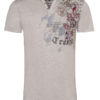 Trachtenshirt taupe mit Aufdruck und Stickerei Felix 006563 ~ S