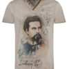Trachtenshirt taupe mit König Ludwig Aufdruck 004316 ~ 3XL