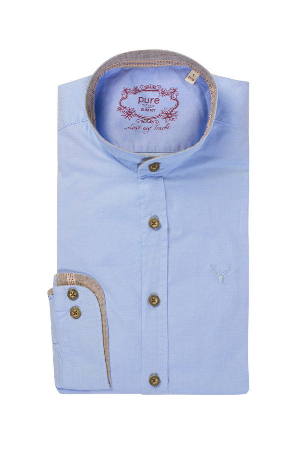 Trachtenhemd langarm hellblau Georg 008981 - slimfit ~ L