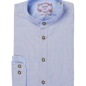 Trachtenhemd langarm hellblau gestreift Leopold 008982 - slimfit ~ XXL