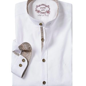 Trachtenhemd langarm weiß Hannes 006995 - slimfit ~ M