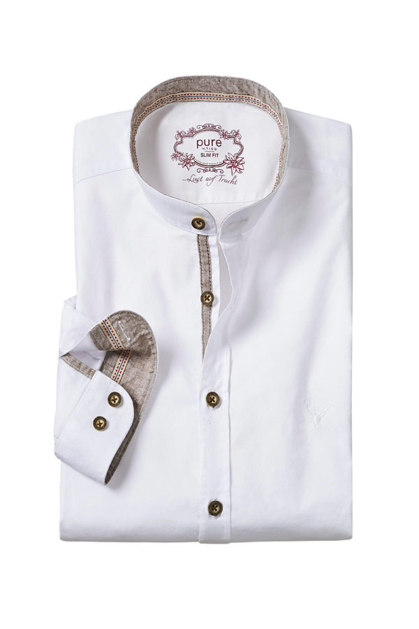 Trachtenhemd langarm weiß Hannes 006995 - slimfit ~ M