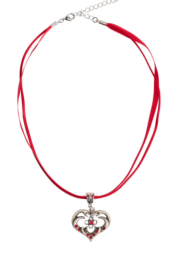 Collier in 11 Farben mit Herzgeweih und Svarowskisteinen 103573 ~ dunkelrot