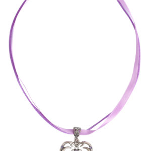 Collier in 11 Farben mit Herzgeweih und Svarowskisteinen 103573 ~ flieder