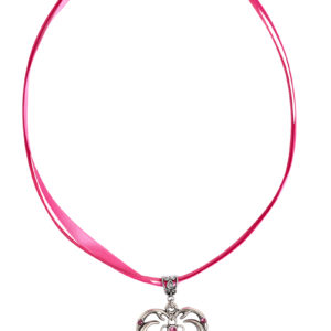 Collier in 11 Farben mit Herzgeweih und Svarowskisteinen 103573 ~ fuchsia