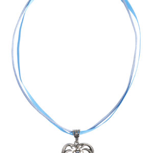 Collier in 11 Farben mit Herzgeweih und Svarowskisteinen 103573 ~ hellblau