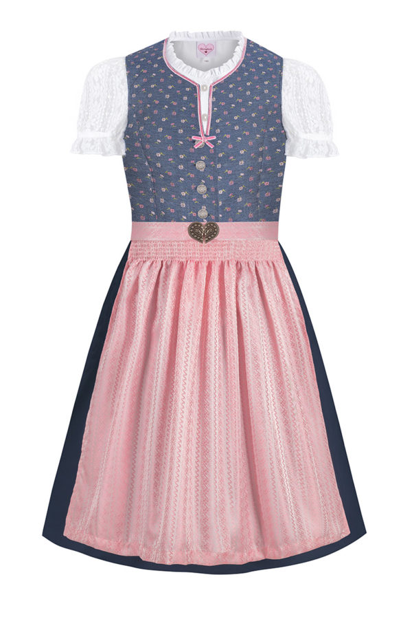 Kinder Dirndl blau altrosa Heidi 016603 ~ 104