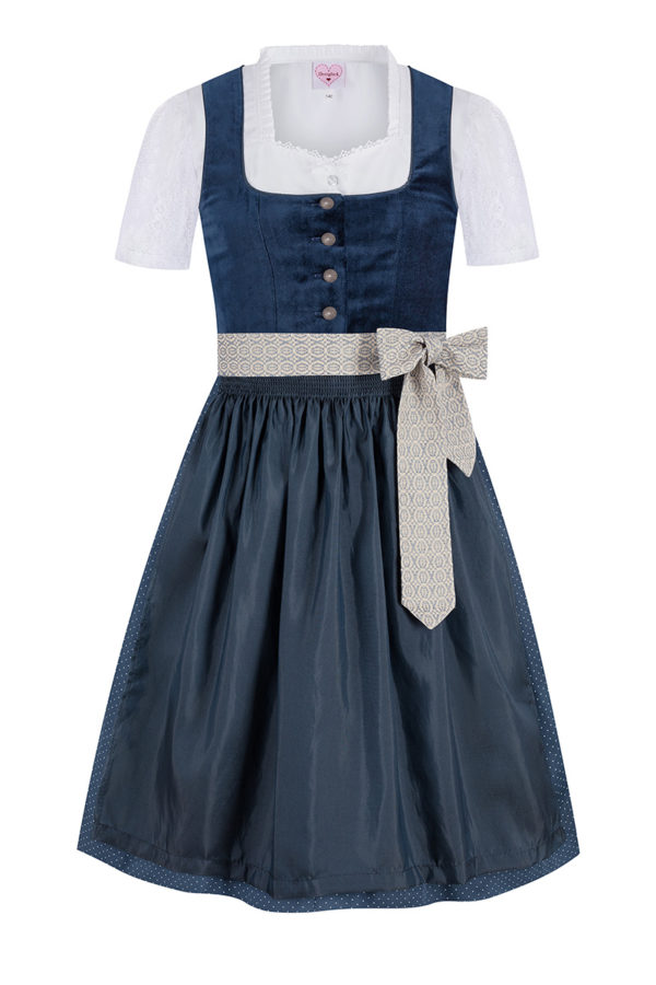 Kinder Dirndl blau Samt Caroline 015896 ~ 104