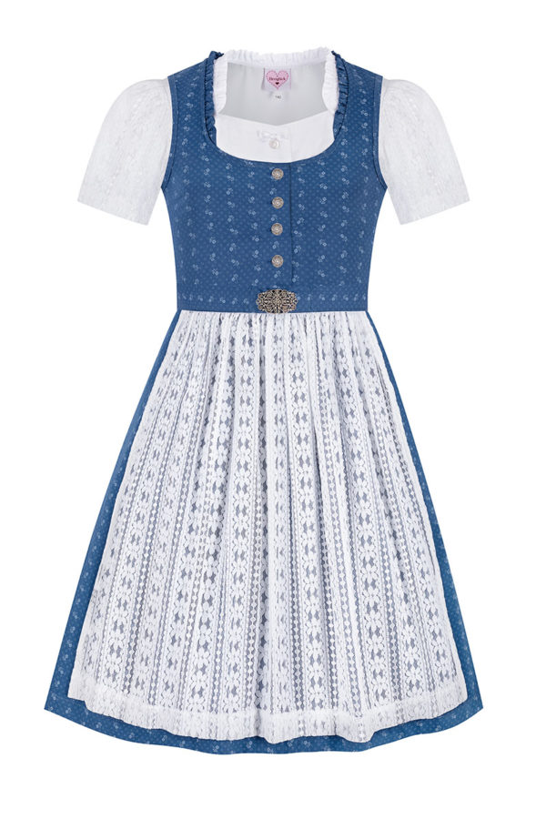 Kinder Dirndl blau weiß Mina 014804 ~ 104