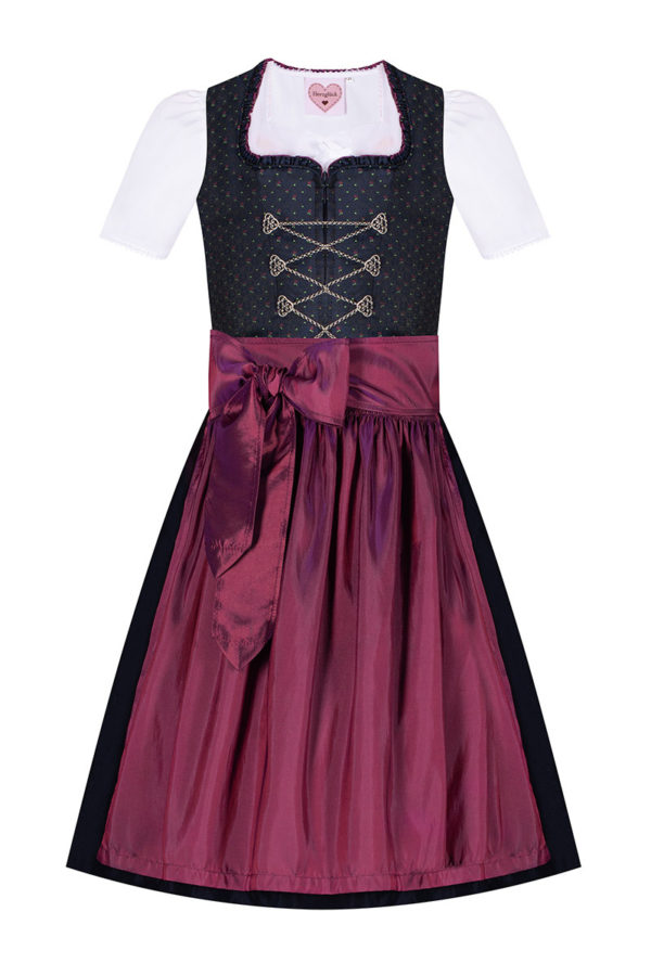 Kinderdirndl dunkelblau gemustert beere Natalie 004043 ~ 122