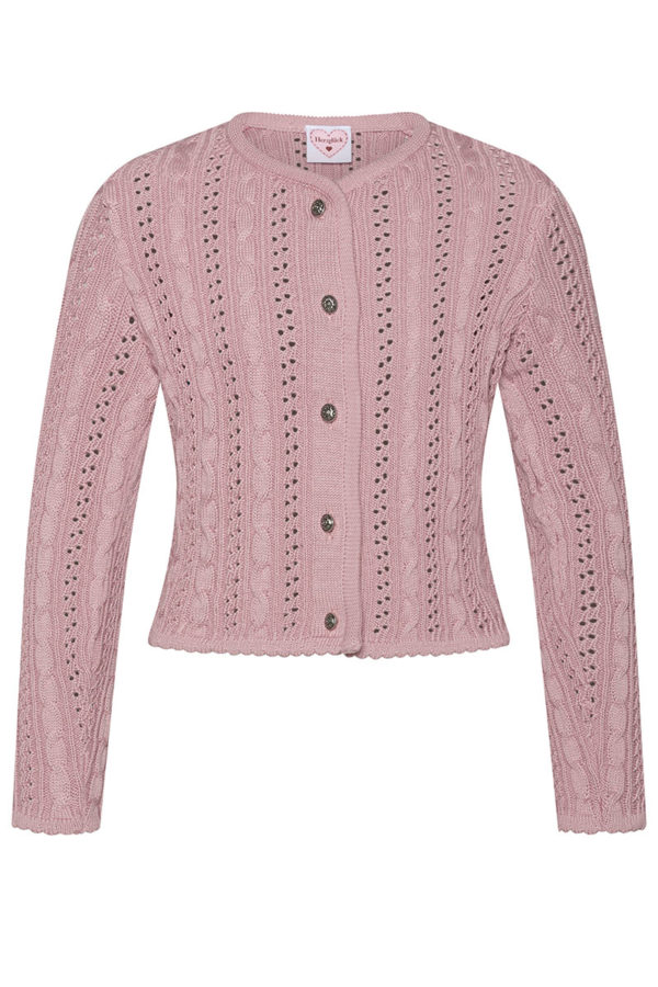Mädchen Trachten Strickjacke altrosa Modell: Lilly 009521 ~ 116