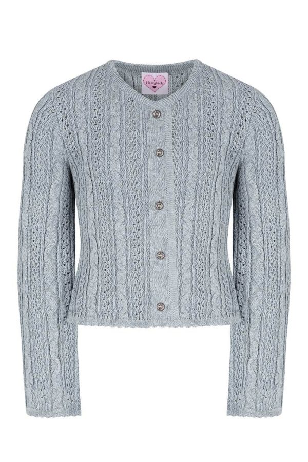 Mädchen Trachten Strickjacke blaugrau Alia 015293 ~ 104